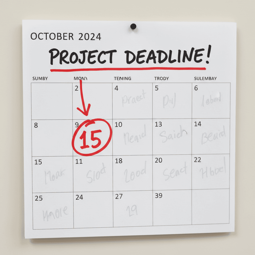 Calendar with an important date circled in red marker